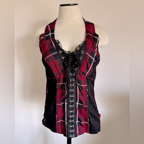 Red Plaid Tybee Tartan Tillie Top main image 0